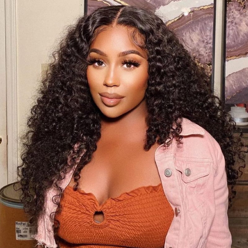 SWAY Burmese Curly 13x4 Lace Front Virgin Human Hair Wigs 300 Density