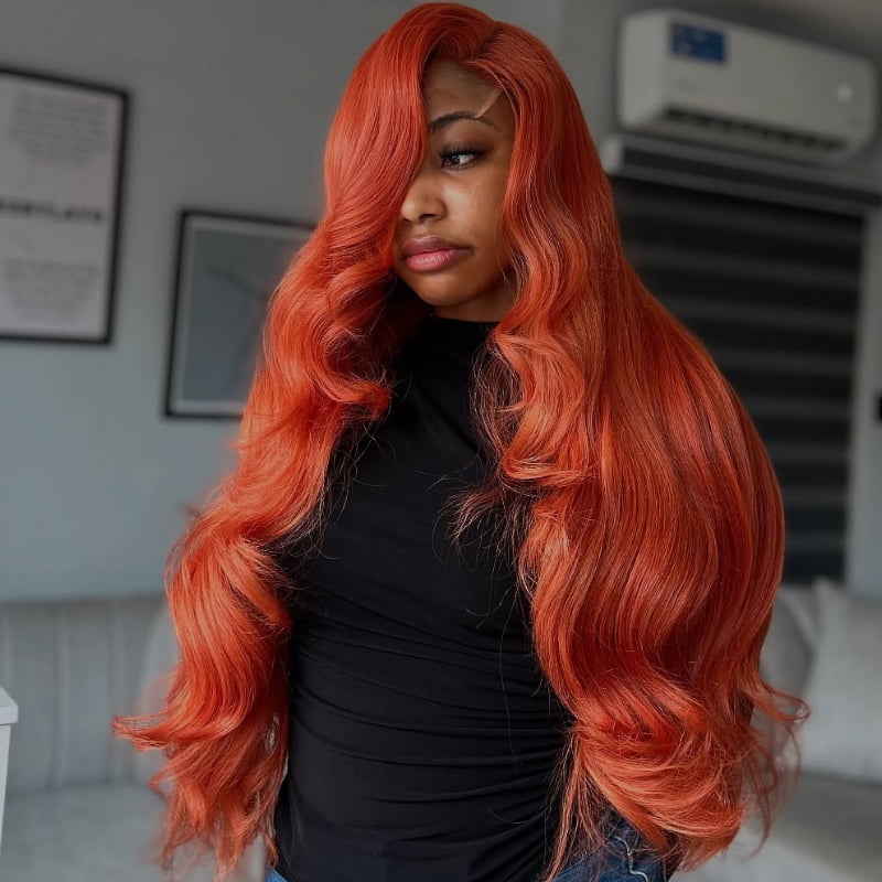 SWAY Ginger Orange Body Wave 13x4 HD Lace Front Virgin Human Hair Wigs