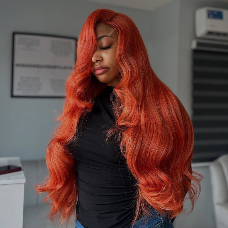 SWAY Ginger Orange Body Wave 13x4 HD Lace Front Virgin Human Hair Wigs