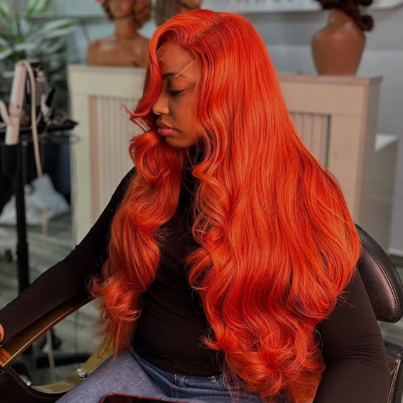 SWAY Ginger Orange Body Wave 13x4 HD Lace Front Virgin Human Hair Wigs