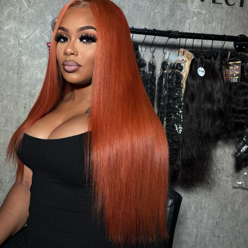 SWAY Ginger Reddish Brown 13x4 Lace Front Virgin Human Hair Wigs
