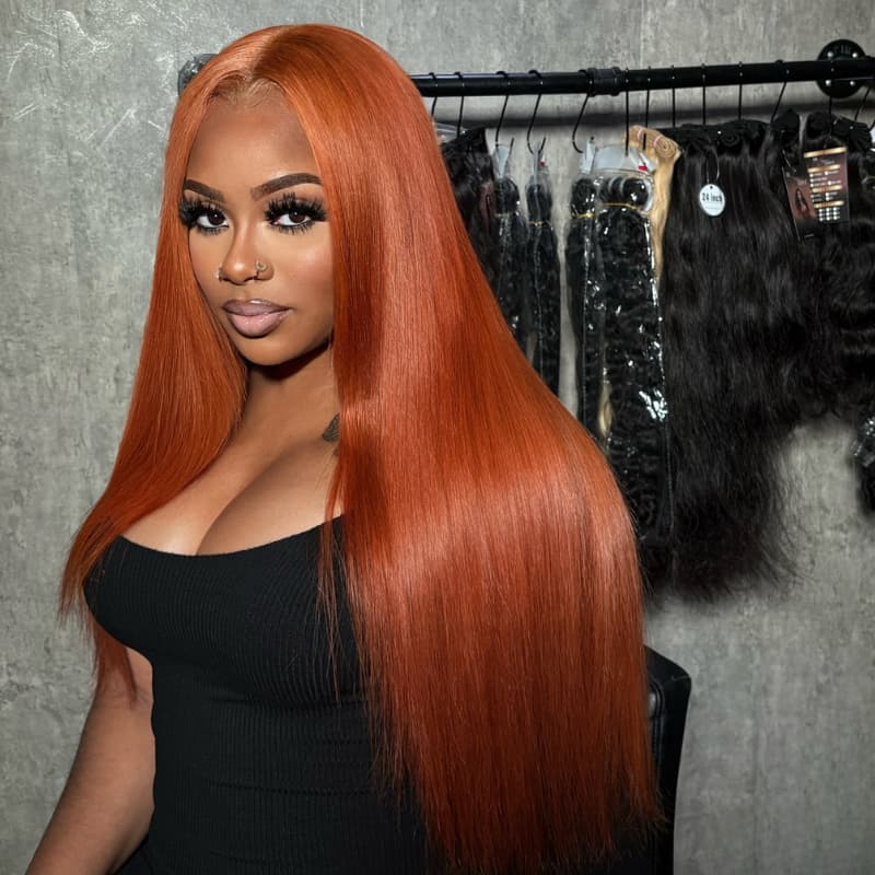 SWAY Ginger Reddish Brown 13x4 Lace Front Virgin Human Hair Wigs