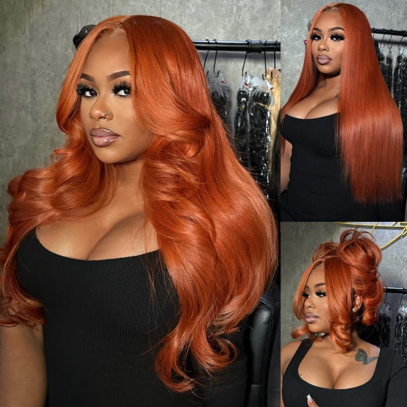 SWAY Ginger Reddish Brown 13x4 Lace Front Virgin Human Hair Wigs