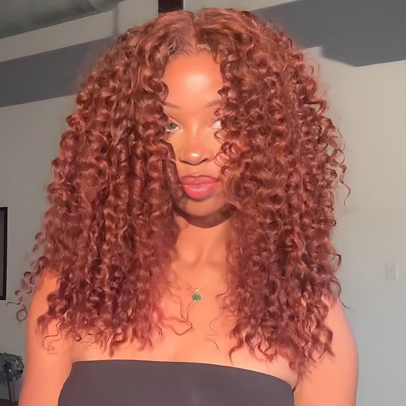 SWAY Ginger Spanish Crimped Loose Curls 13x4 HD Lace Front Virgin Human Hair Wigs