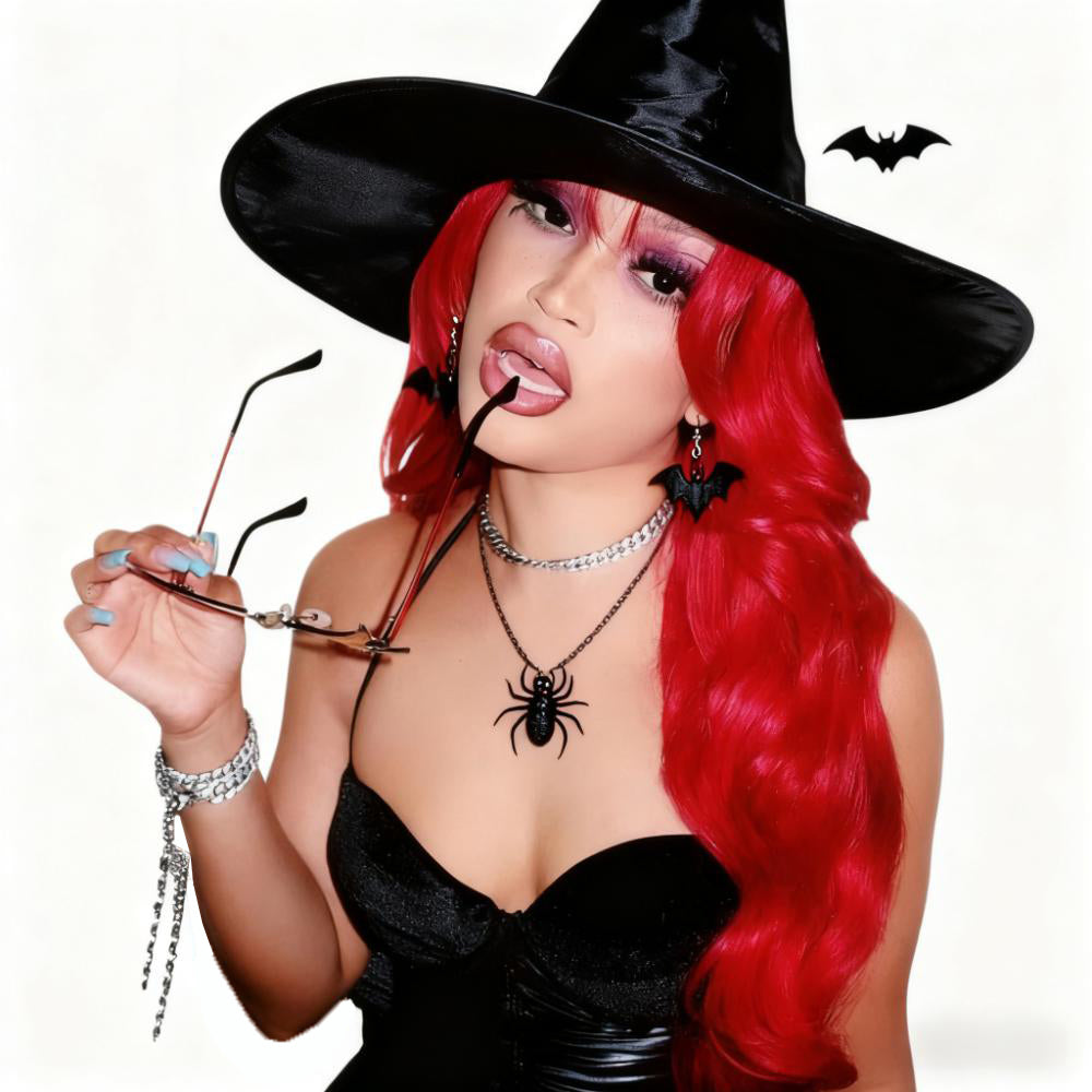 SWAY Halloween Cosplay 99J Red Body Wave With Bangs HD Lace Front Virgin Human Hair Wigs