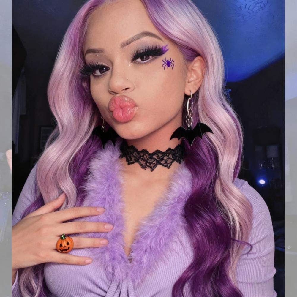 SWAY Halloween Cosplay Peekaboo Lavender Purple Color 13x4 HD Lace Front Human Hair Wigs