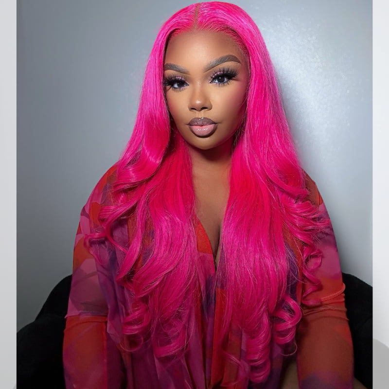 SWAY Hot Pink Body Wave 13x4 HD Lace Front Virgin Human Hair Wigs
