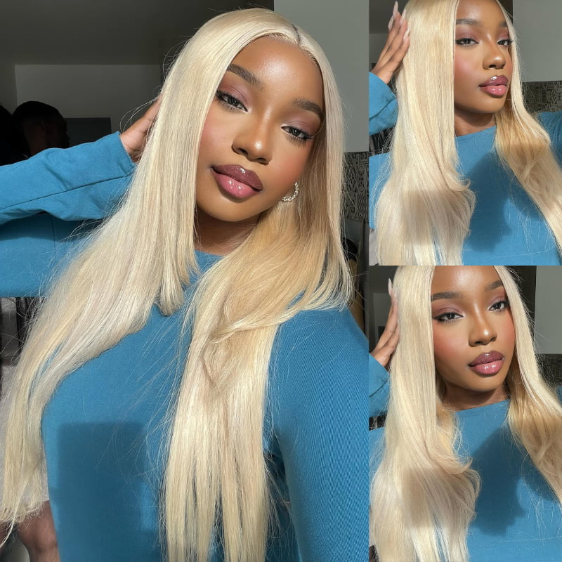 SWAY Layered Cut 613 Blonde Straight 13x4 Lace Front Virgin Hair Wigs