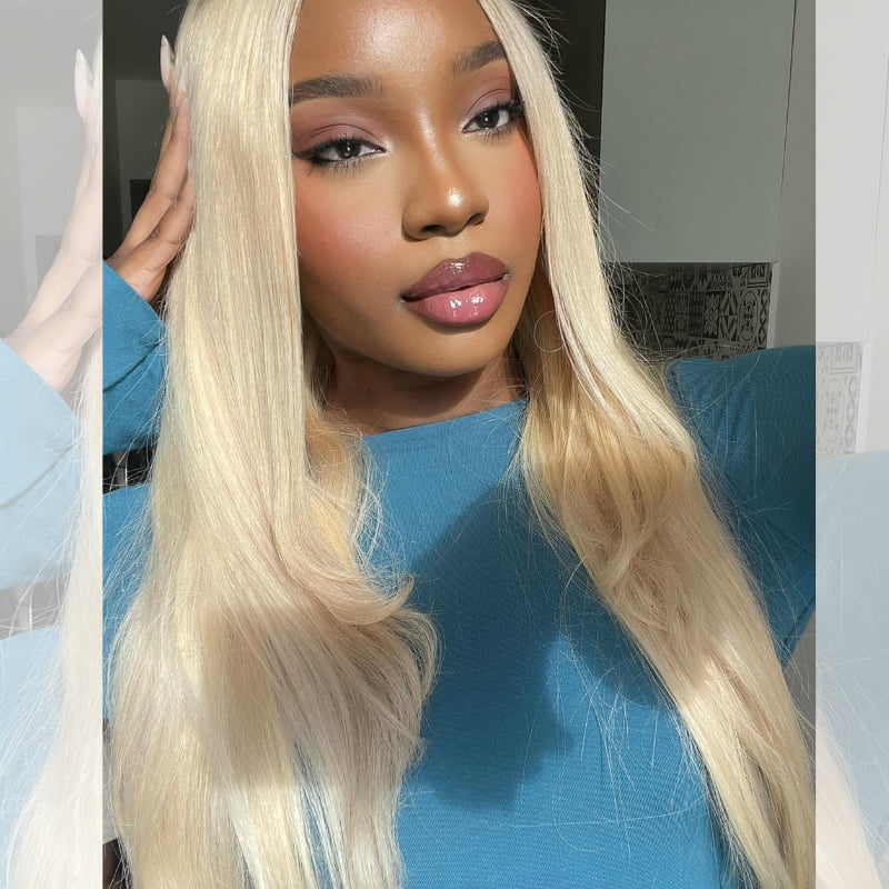 SWAY Layered Cut 613 Blonde Straight 13x4 Lace Front Virgin Hair Wigs