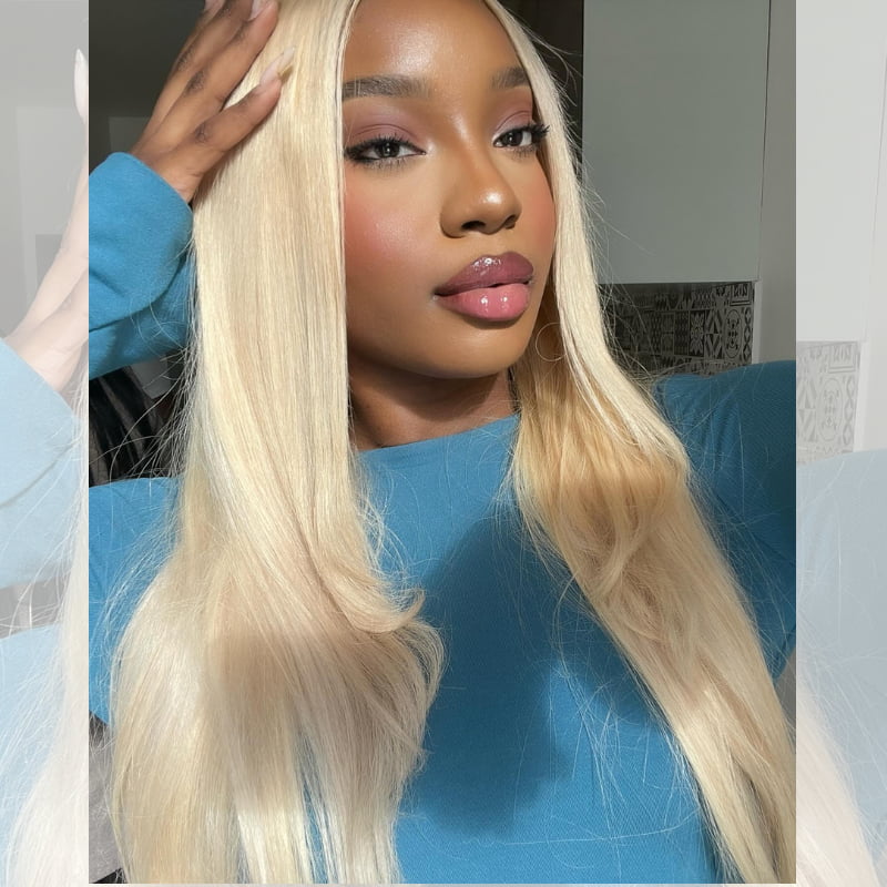 SWAY Layered Cut 613 Blonde Straight 13x4 Lace Front Virgin Hair Wigs
