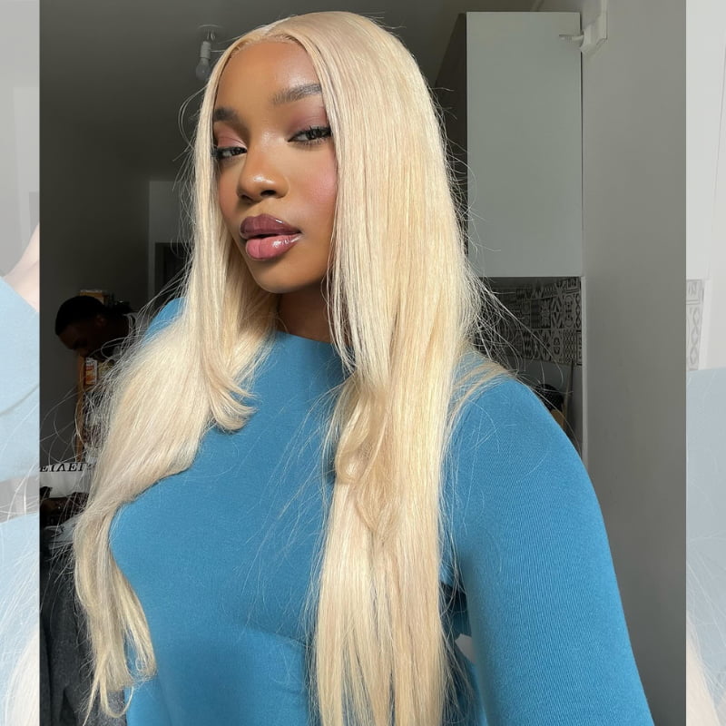 SWAY Layered Cut 613 Blonde Straight 13x4 Lace Front Virgin Hair Wigs