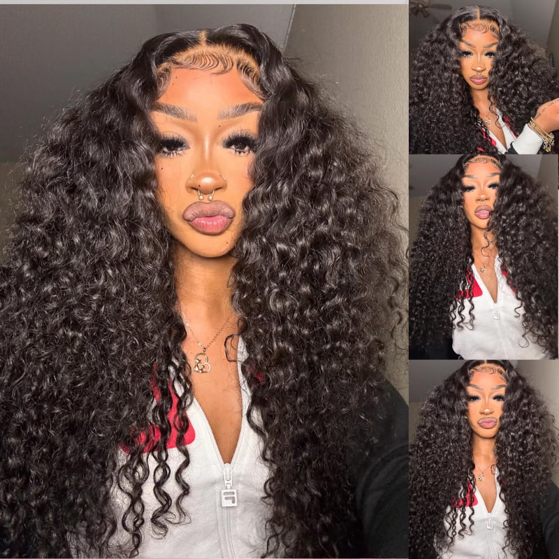 SWAY Natural Black Water Wave 13x4 Lace Front Virgin Human Hair Wigs