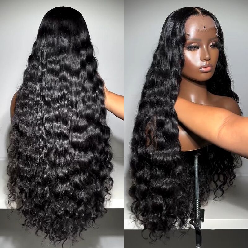 SWAY Natural Loose Water Wave Curls 250 300 Density 13x4 Lace Front Human Hair Wigs