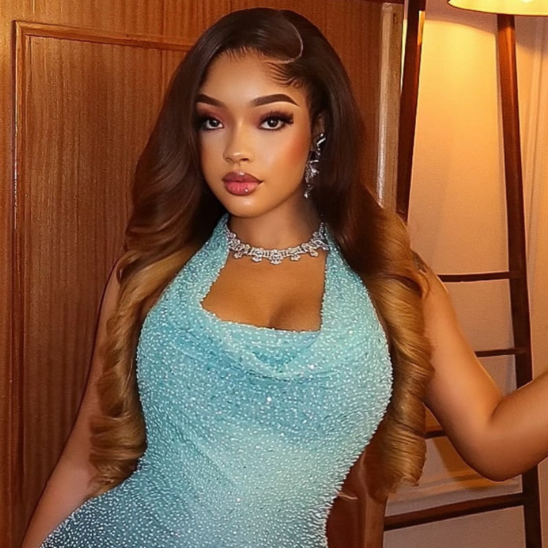 SWAY Ombre Brown Honey Blonde 13x4 Lace Front Virgin Human Hair Wigs