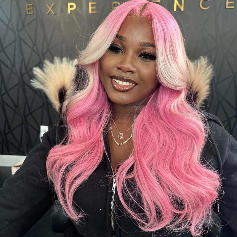 SWAY Ombre Pink Blonde 13x4 Transparent Lace Front Human Hair Wigs