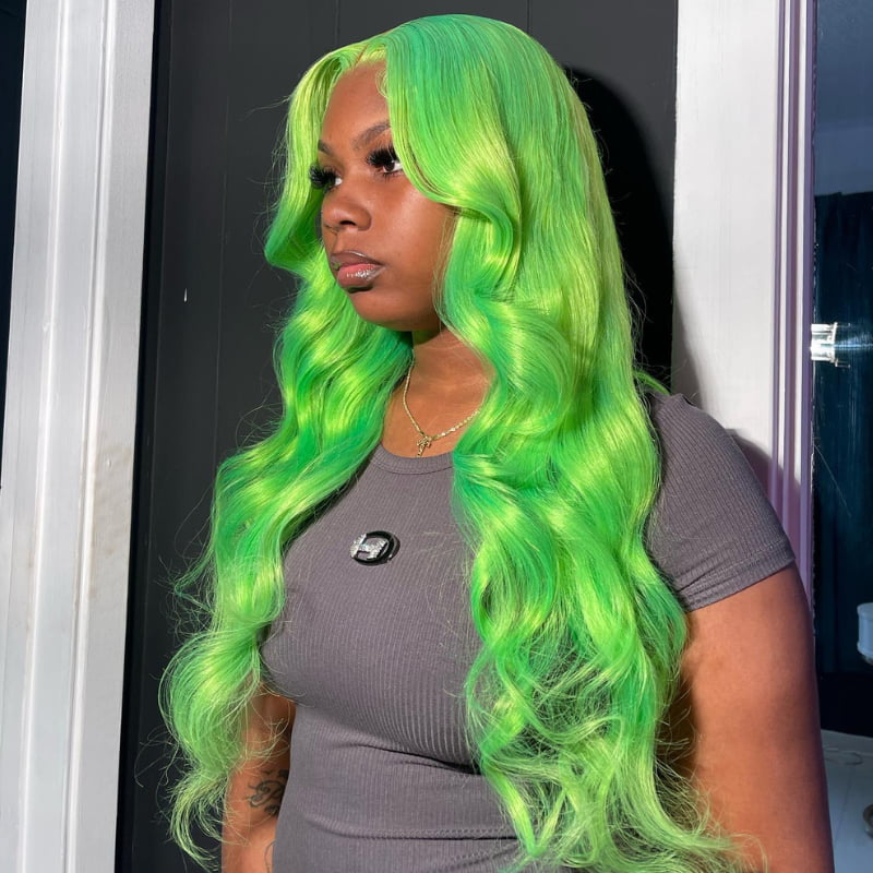 SWAY Pastel Green Body Wave 13x4 HD Lace Front Virgin Human Hair Wigs