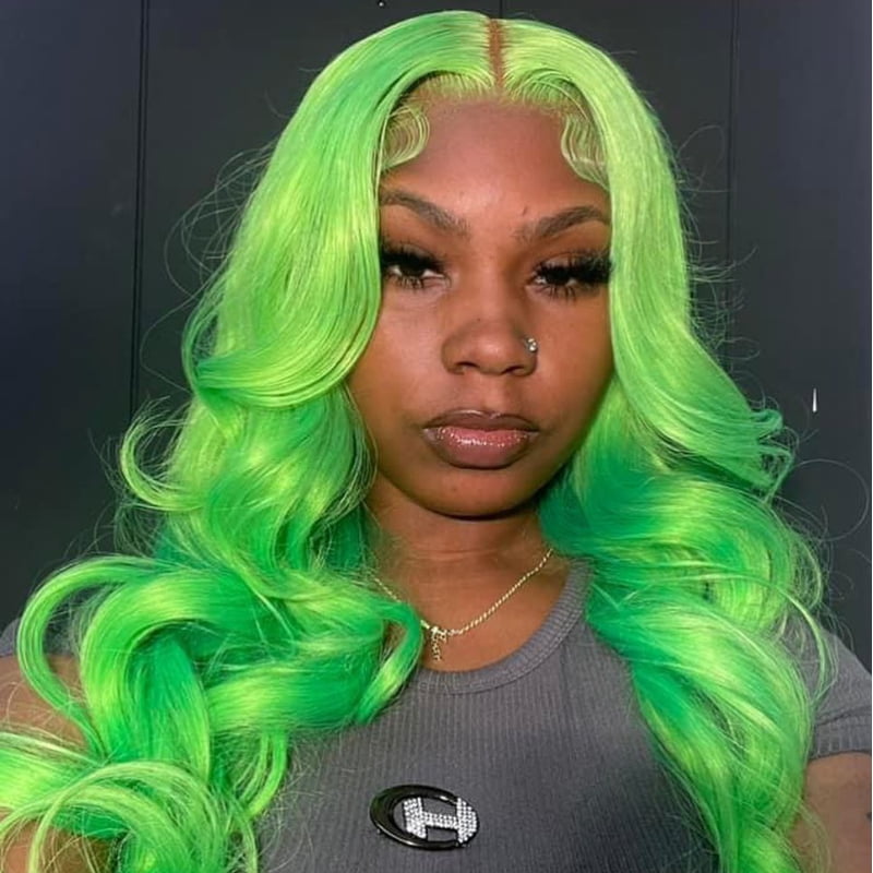 SWAY Pastel Green Body Wave 13x4 HD Lace Front Virgin Human Hair Wigs