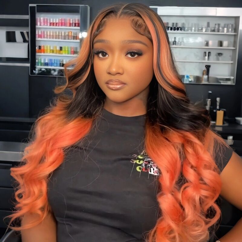 SWAY Peachy Pink Orange 13x4 Lace Front Virgin Human Hair Wigs
