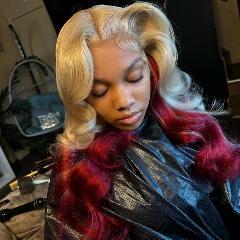 SWAY Peekaboo 99J Red Color 13x4 HD Lace Front Virgin Human Hair Wigs