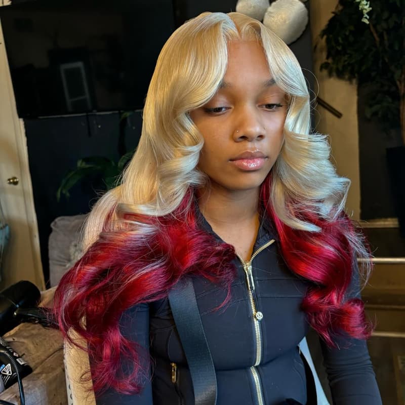 SWAY Peekaboo 99J Red Color 13x4 HD Lace Front Virgin Human Hair Wigs