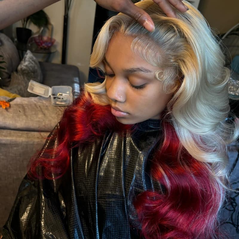 SWAY Peekaboo 99J Red Color 13x4 HD Lace Front Virgin Human Hair Wigs