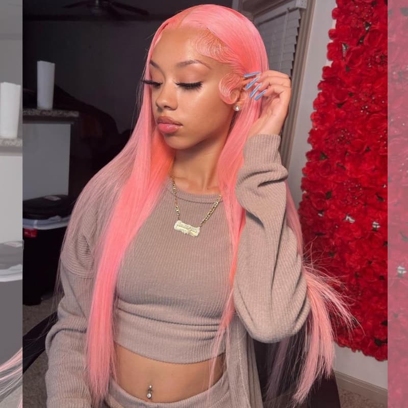 SWAY Pink Bone Straight 200 Density 13x4 HD Lace Front Human Hair Wigs