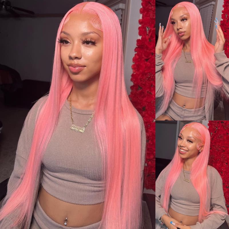 SWAY Pink Bone Straight 200 Density 13x4 HD Lace Front Human Hair Wigs