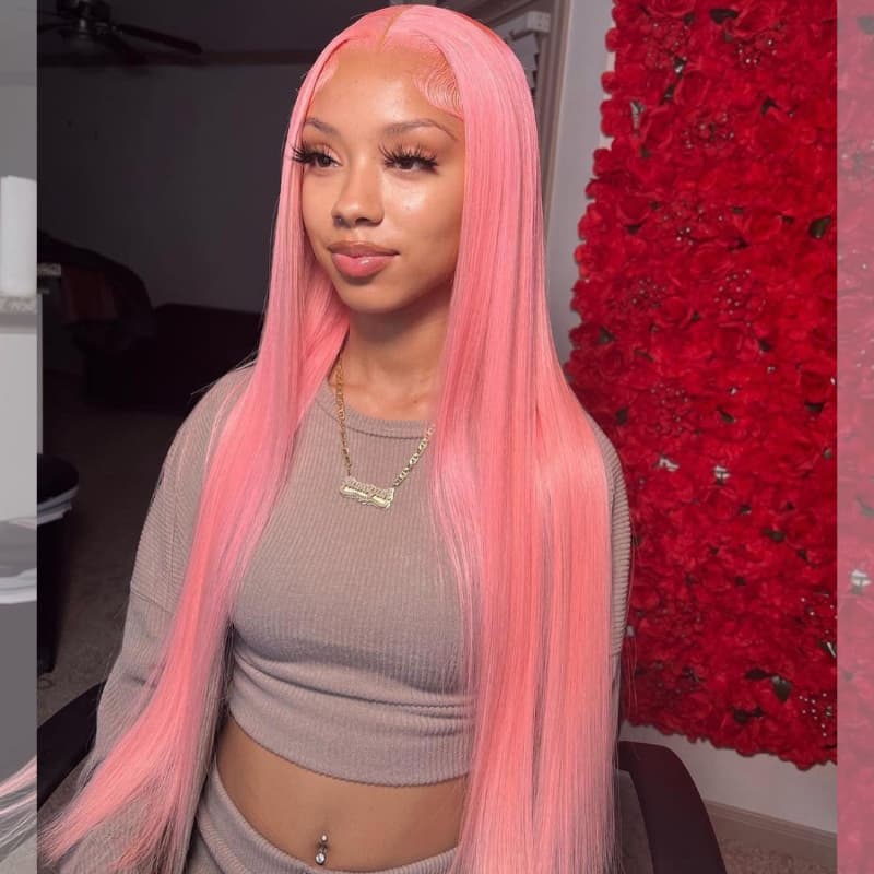 SWAY Pink Bone Straight 200 Density 13x4 HD Lace Front Human Hair Wigs