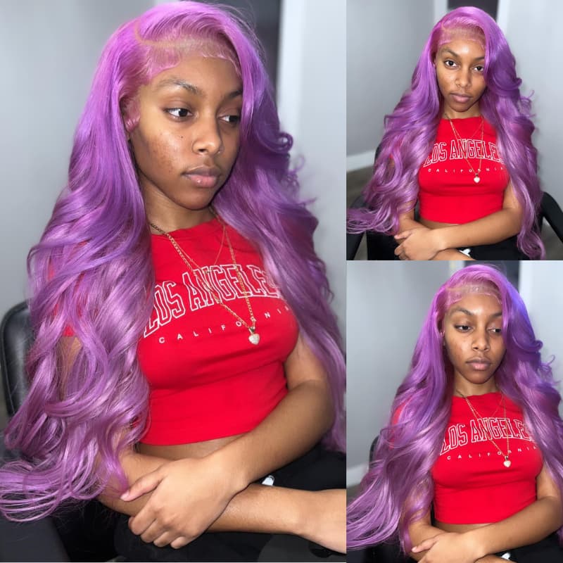 SWAY Pinkish Lavender Purple 13x4 HD Lace Front Virgin Human Wig