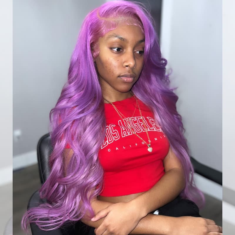 SWAY Pinkish Lavender Purple 13x4 HD Lace Front Virgin Human Wig