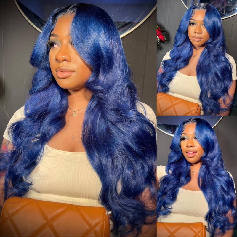 SWAY Royal Dark Blue Body Wave 13x4 Lace Front Virgin Human Hair Wigs