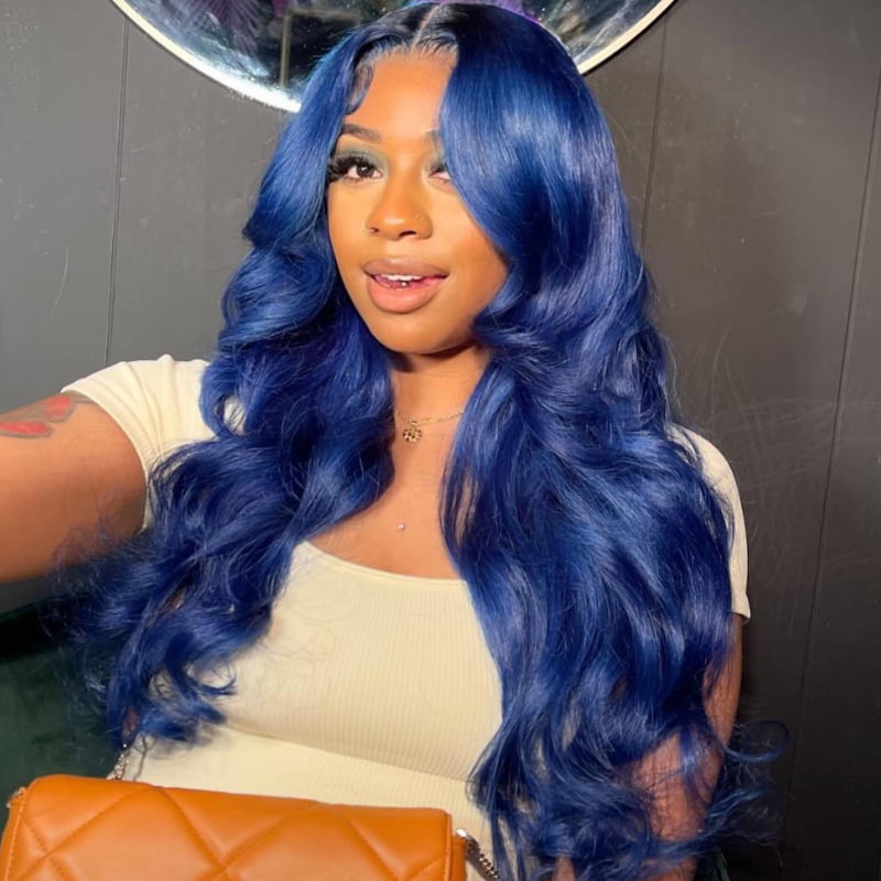 SWAY Royal Dark Blue Body Wave 13x4 Lace Front Virgin Human Hair Wigs