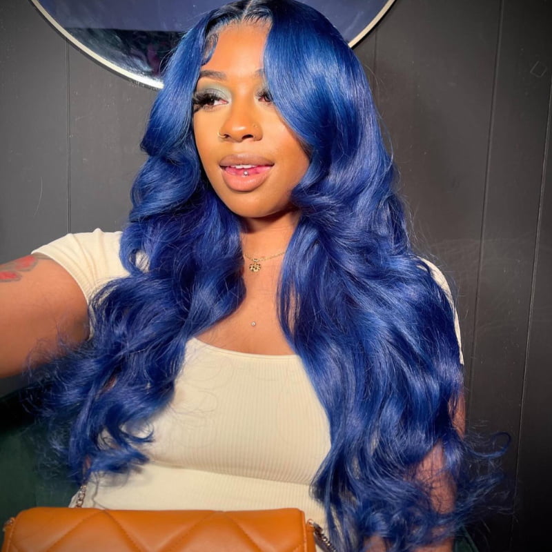 SWAY Royal Dark Blue Body Wave 13x4 Lace Front Virgin Human Hair Wigs