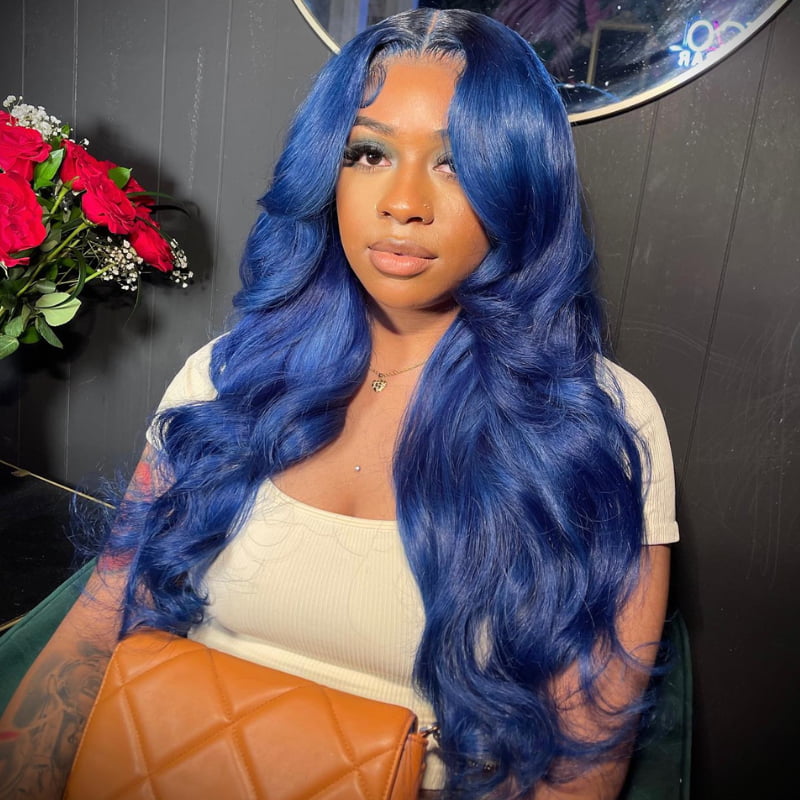 SWAY Royal Dark Blue Body Wave 13x4 Lace Front Virgin Human Hair Wigs