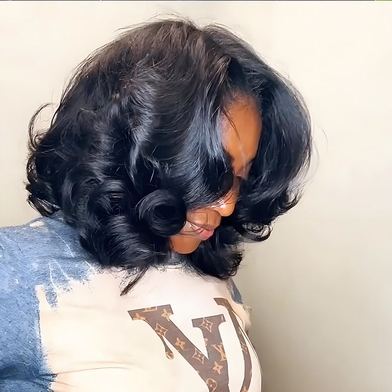 SWAY Short Bob Loose Body Wavy 13x4 Lace Front Virgin Human Hair Wig
