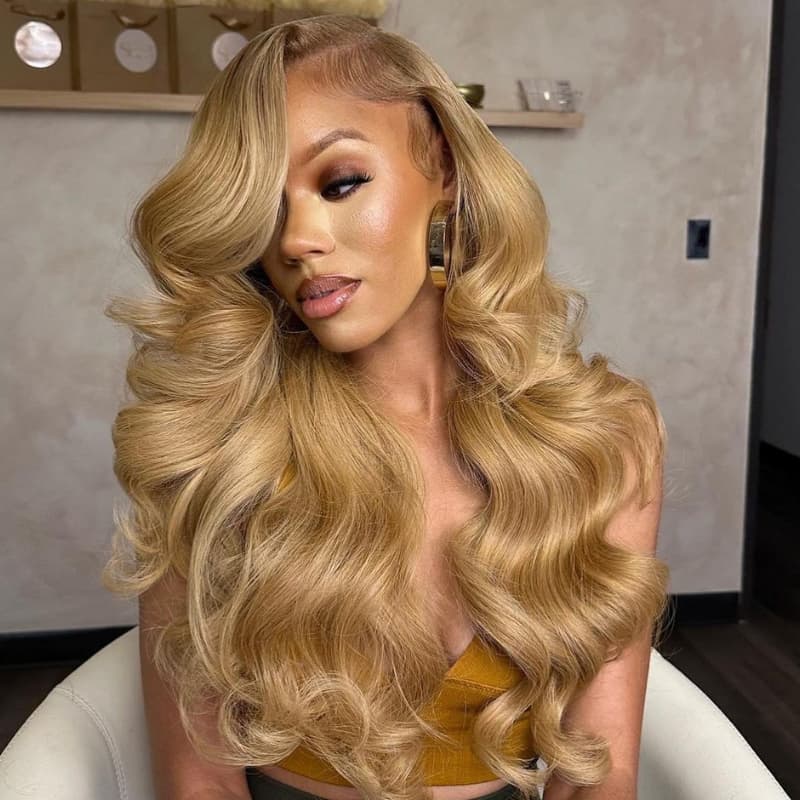 SWAY 200 Density Strawberry Blonde 13x4 HD Lace Front Human Hair Wigs
