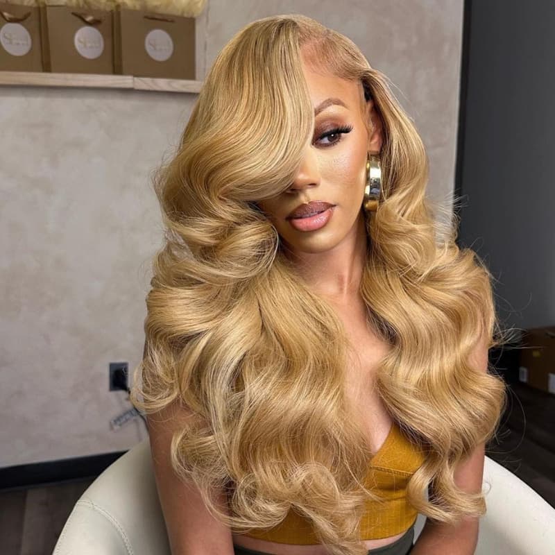 SWAY 200 Density Strawberry Blonde 13x4 HD Lace Front Human Hair Wigs
