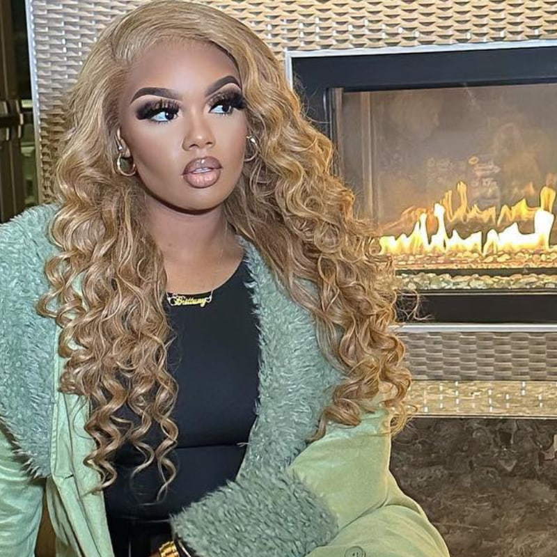 SWAY Strawberry Honey Blonde Wand Curls 13x4 Lace Front Human Hair Wig