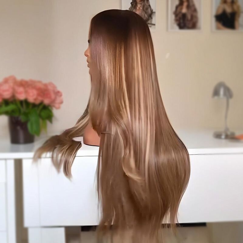 SWAY Vietnamese Brown Highlights 13x4 Lace Front Human Hair Wigs