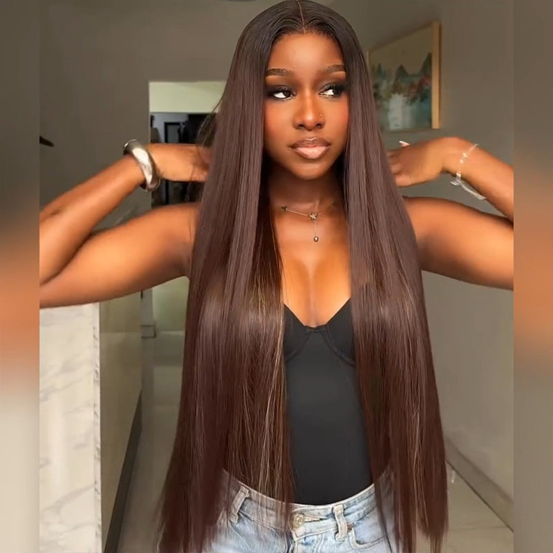 SWAY Vietnamese Brown Highlights 13x4 Lace Front Human Hair Wigs