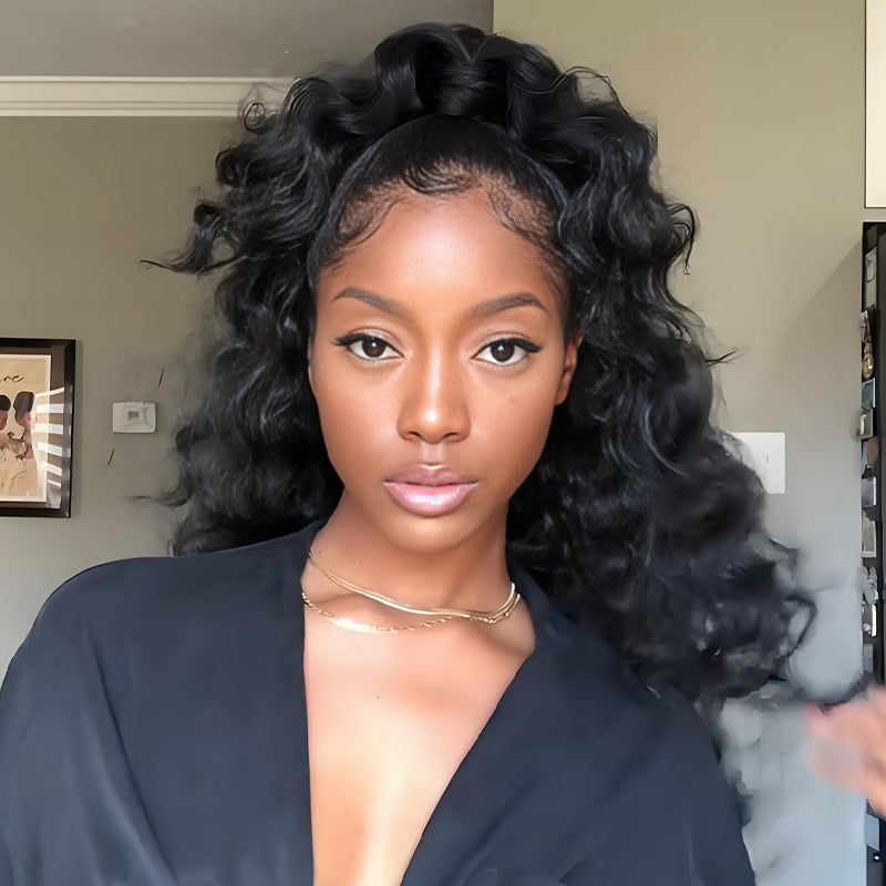 SWAY Voluminous Glam Loose Deep Wave 13x4 Lace Front Human Hair Wig 250 300 Density