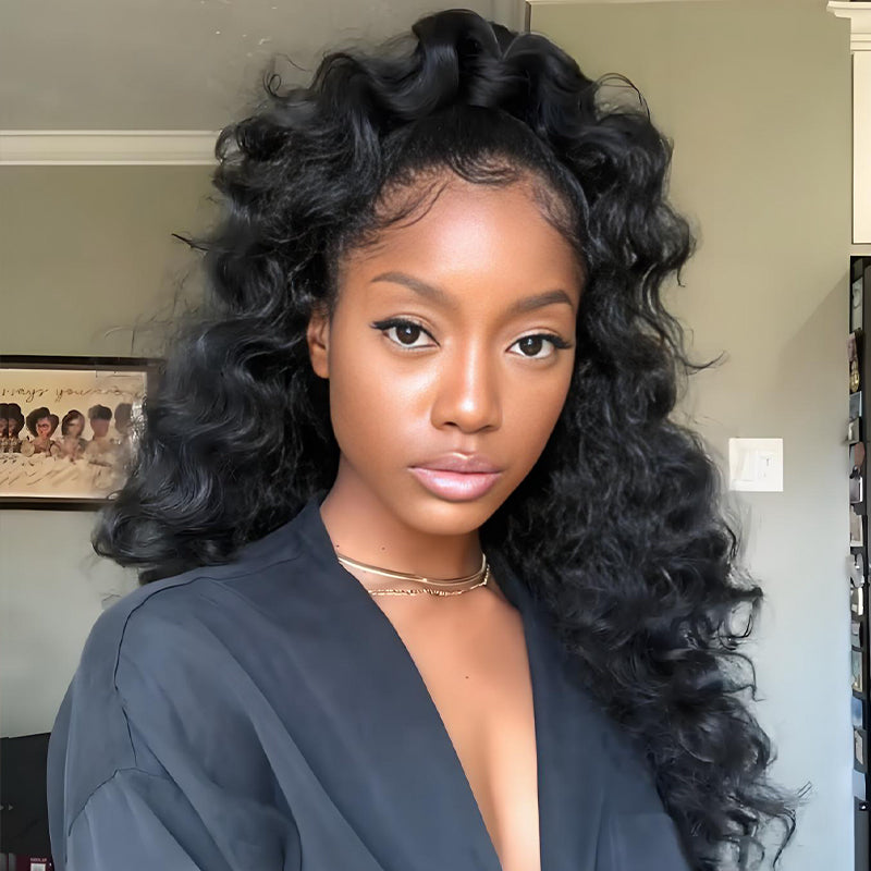 SWAY Voluminous Glam Loose Deep Wave 13x4 Lace Front Human Hair Wig 250 300 Density