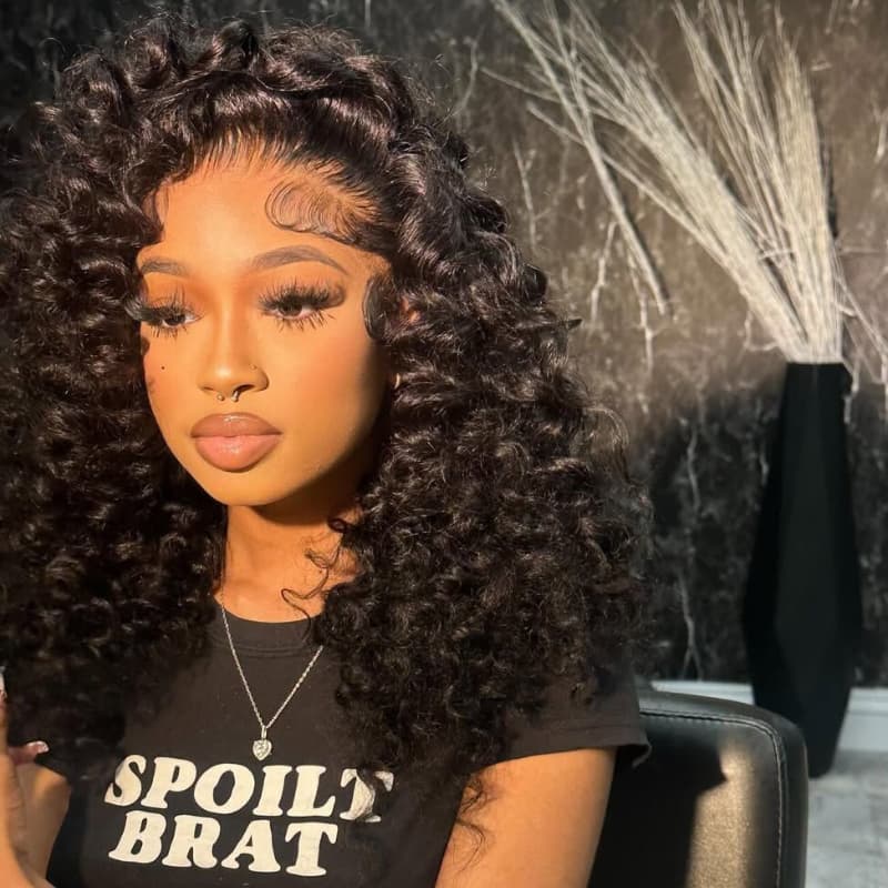 SWAY Voluminous Tight Curly 13x4 Lace Front Human Hair Wig 250 300 Density