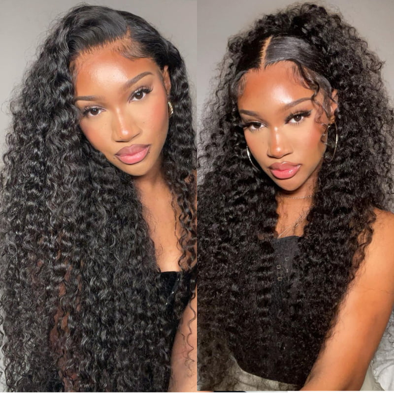 SWAY 250 300 Density Deep Curly 13x4 Lace Front Virgin Human Hair Wigs