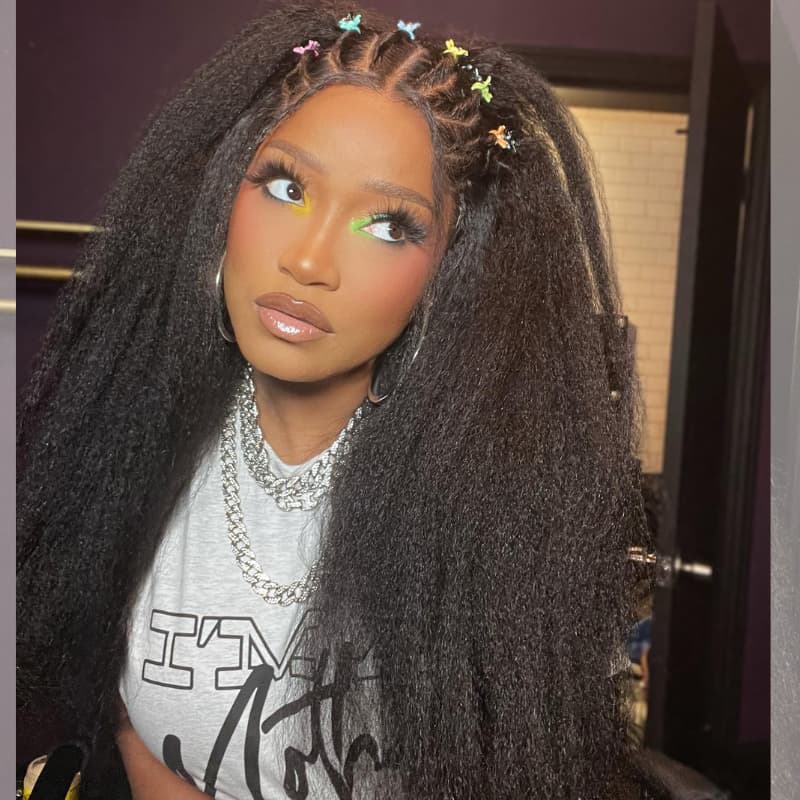 SWAY Yaki Kinky Straight 13x4 HD Lace Frontal Virgin Human Hair Wigs