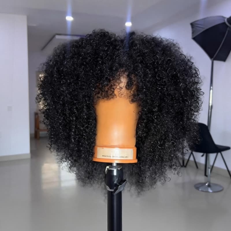 Pelucas de cabello humano Remy con encaje frontal de 13x4 y rizos sueltos de densidad 250-300 de SWAY 