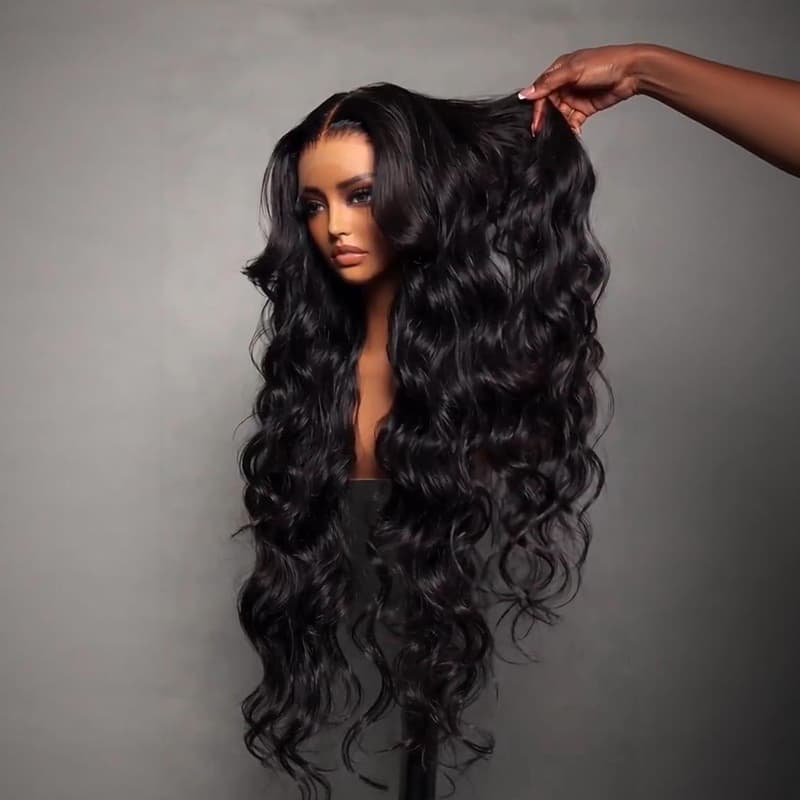 SWAY Soft Bouncy Loose Body Wave 13X4 Lace Front Human Hair Wigs 250 300 Density