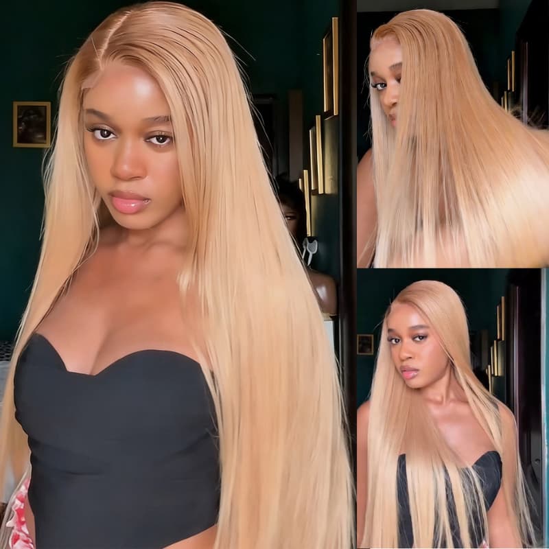 SWAY Strawberry Honey Blonde Bone Straight 13x4 Lace Front Remy Human Hair Wigs