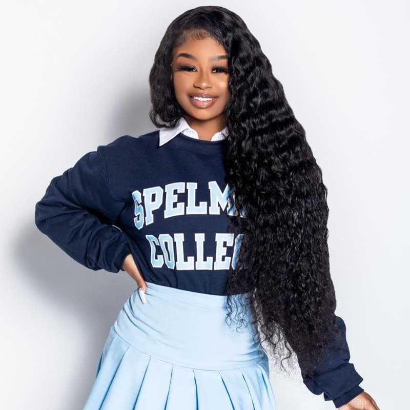 SWAY Student Affordable Back to School Graduation College Girl 13x4 Water Wave Lace Frontal Human Hair Wigs