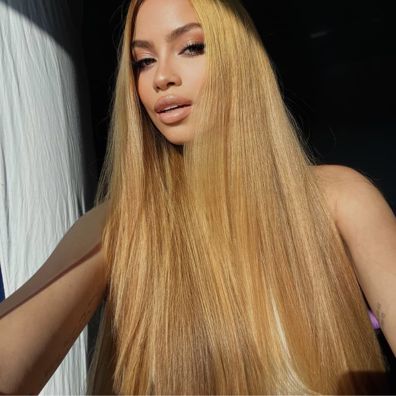 SWAY Sun-Kissed Golden Honey Blonde Bone Straight 13X4 Lace Front Human Hair Wigs